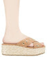 Фото #6 товара Women's Gladda Studded Flatform Raffia Slip-On Crossband Wedge Sandals