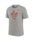 ფოტო #3 პროდუქტის Men's Heather Gray Texas Longhorns Blitz Evergreen Legacy Primary Tri-Blend T-Shirt