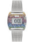 Women's Darcy Digital Rainbow Silver-Tone Stainless Steel Mesh Bracelet Watch, 30mm
