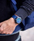 ფოტო #10 პროდუქტის Men's Swiss Automatic Master Carbon Seal Blue Rubber Strap Watch 45mm