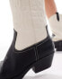 Фото #8 товара ONLY heeled western boot in black and white contrast