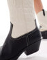 Фото #4 товара ONLY heeled western boot in black and white contrast