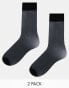 Lindex 2 pack 20 denier sheer sock in black