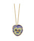 Фото #2 товара Diamond2Deal 24K Gold-trim Lacquer Dipped Blue Pansy Gold-tone Necklace