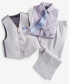 ფოტო #5 პროდუქტის Little Boys Machine Washable Oxford Vest, Shirt, Pants, Necktie and Pocket Square, 5 Piece Set