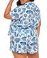 ფოტო #2 პროდუქტის Plus Size Lucero Short Sleeve Top & Shorts Pajama Set