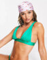 Free Society mix and match deep band triangle bikini top metallic green Зеленый, US 8 - фото #8