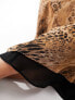 Фото #9 товара Miss Selfridge chiffon double layer bias maxi skirt in animal print