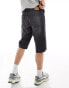 Weekday Civic denim knee length shorts in black wash