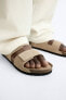 Фото #2 товара Замшевые сандалии с двумя ремешками ZARA