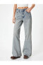 Фото #18 товара Geniş Paça Kot Pantolon Standart Bel Cepli - Bianca Wide Leg Jeans