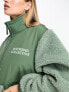 Фото #7 товара ASOS DESIGN Weekend Collective borg nylon zip through fleece in sage green