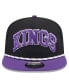Фото #3 товара Men's Black/Purple Sacramento Kings Throwback Team Arch Golfer Snapback Hat