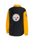 ფოტო #5 პროდუქტის Women's Black Pittsburgh Steelers Snap-Up Shirt Jacket