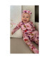 Фото #1 товара Baby Girls Zip Long Sleeve Footie & Head Wrap Set