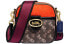 Фото #1 товара Сумка Coach Кат 16 Модное сумка с маечной печатью из холста и кожи для камеры, на плечо, плече цветная.