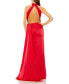 ფოტო #5 პროდუქტის Women's Open Back High Neck Side Ruched Gown