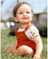 Фото #2 товара Костюм для малышей Deux Par Deux органический комбинезон и шорты Цвет бежевый с принтом собаки и корицы - младенец