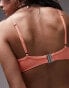 Topshop mix and match rib underwire bikini top in coral CORAL RIB, US 32B - фото #4