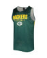 Фото #4 товара Men's Green Green Bay Packers Colorblock Mesh V-Neck Tank Top and Shorts Set