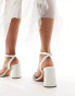 ASOS DESIGN Hotel barely there block heeled sandals in ivory