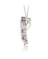 Фото #3 товара Pink Sapphire & Lab-Grown White Sapphire Alternating Heart Eternity Pendant Necklace in Sterling Silver by Suzy Levian