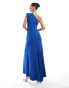 Flounce London one shoulder jersey maxi dress with fishtail skirt in cobalt