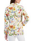 Фото #2 товара Women's Floral-Printed Linen-Blend Blazer