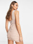 Фото #3 товара Rare London ruched one shoulder corset mini dress in blush