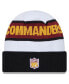 ფოტო #2 პროდუქტის Men's White/Black Washington Commanders 2023 Sideline Tech Cuffed Knit Hat