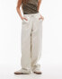 Topshop pull on tie waist trouser in stone