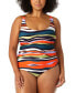 Фото #1 товара Anne Cole 299864 Women's Plus Size Printed Bra-Back One-Piece Swimsuit 18W