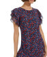 ფოტო #3 პროდუქტის Women's Floral-Print Flutter-Sleeve Shift Dress