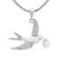 Фото #1 товара Silver bird pendant with heart MWP13323A