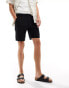 New Look – Seersucker-Shorts in Schwarz