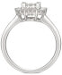 ფოტო #2 პროდუქტის Cubic Zirconia Square Cluster Baguette Halo Ring n Sterling Silver