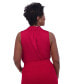 Women's V-Neck Sleeveless Pleat-Shoulder Top