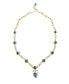 ფოტო #1 პროდუქტის Twisted Rays Design Yellow Gold Plated Sterling Silver Turquoise Gemstone Necklace