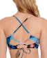 Фото #2 товара Women's Blooming Wave Lace-Up-Back Midkini Top, Created for Macy's