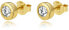 Gold plated silver earrings with clear zircons AGUP2259-W-GOLD