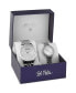 ფოტო #1 პროდუქტის Men's and Women's Silver-tone Base Metal Bracelet 2 Piece Watch Set 45mm and 36mm