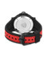ფოტო #2 პროდუქტის Men's Partenza Black and Red Silicone Strap Watch 49mm