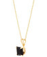 Фото #3 товара Macy's onyx Square 18" Pendant Necklace in 14k Gold