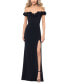 Juniors' Off-The-Shoulder Ruffled Evening Gown