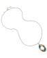 Фото #1 товара Semi-Precious Mixed Stone Oval Pendant Necklace