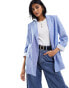 Фото #1 товара Stradivarius linen look blazer in blue