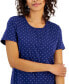 Women's Cotton Printed Henley Sleepshirt, Created for Macy's