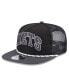 Men's Black/Charcoal Brooklyn Nets Throwback Team Arch Golfer Snapback Hat