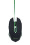 Gembird MUSG-001-G - Ambidextrous - USB Type-A - 2400 DPI - Black - Green