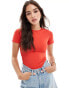 ASOS DESIGN seamless short sleeve crew neck body in red